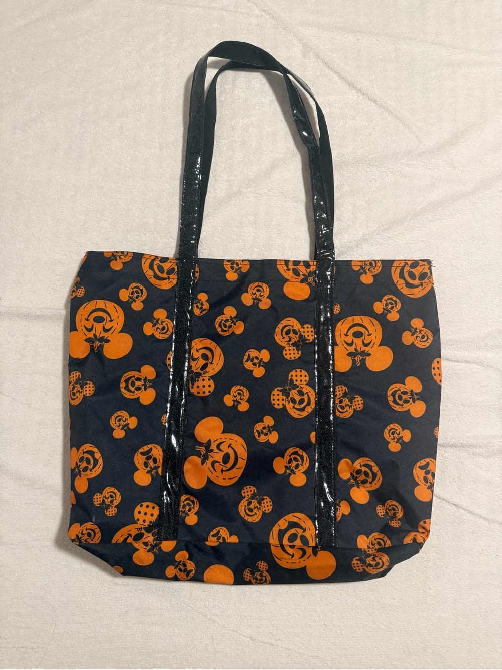 Black and Orange Patterned Tote Bag Disney/Mickey Mouse